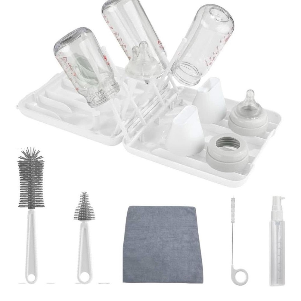 BRAND NEW - Travel Baby Bottle Cleaning and Drying Set - White